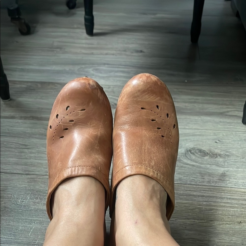 Brown Leather Clogs - image 5